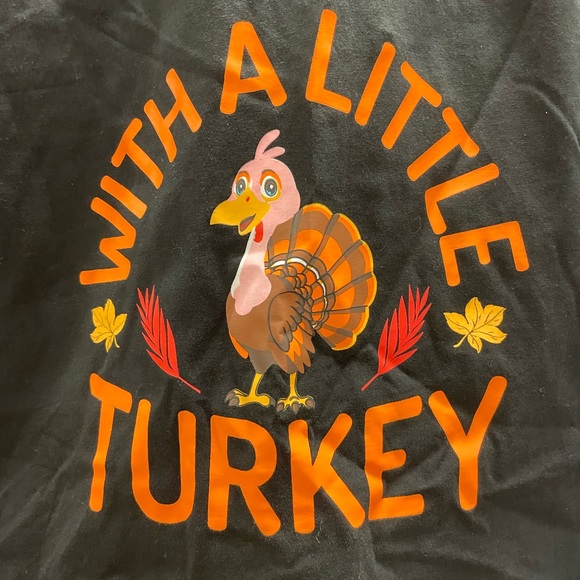 Thanksgiving, maternity T-shirt, I am so Stuffed with a little turkey logo - Picture 3 of 10